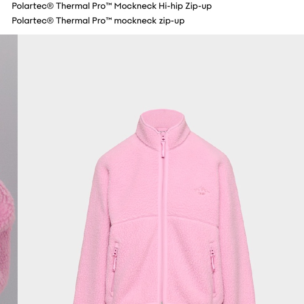 Aritzia Pink Mockneck Zip-Up Jacket